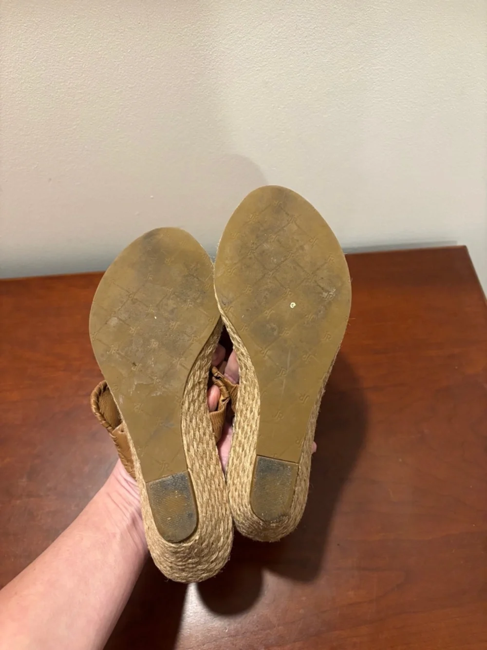 Jack Rogers Shelby Espadrille Wedge Sandals Cognac Size 10